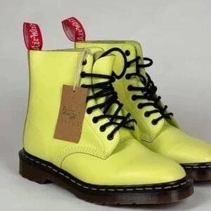 Dr. Martens Women's Neon Yellow Combat Boots